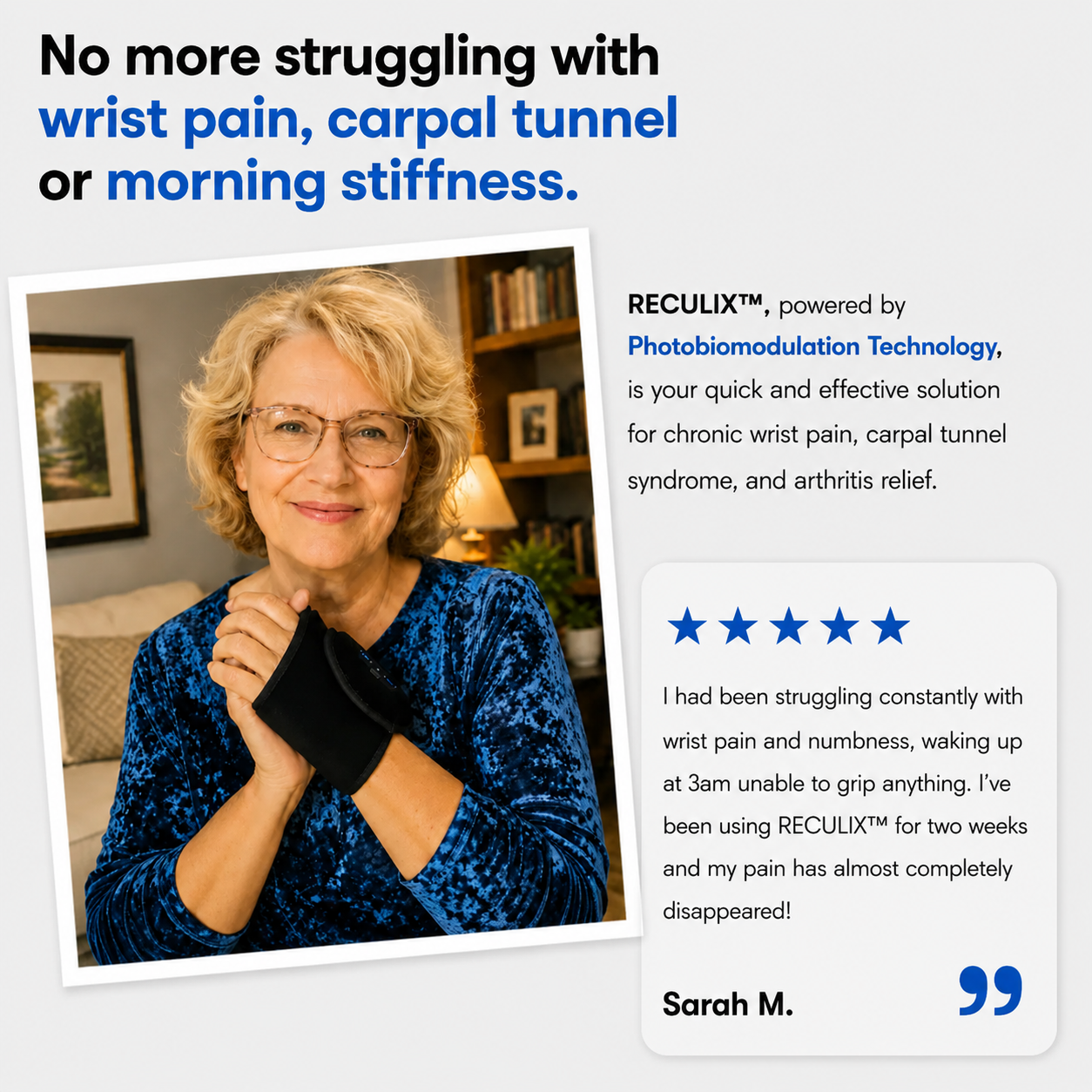 Reculix™ End Tingling, Numbness & Wrist Pain — In Just 15 Minutes a Day.